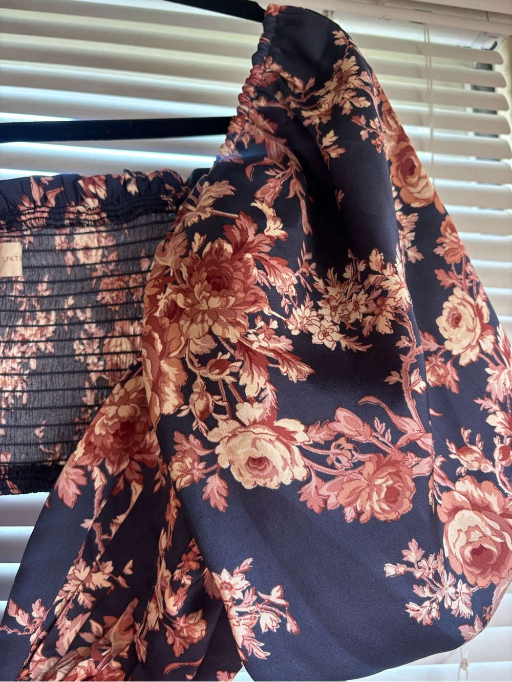 Altar'd State Satin Dress with Rose Floral